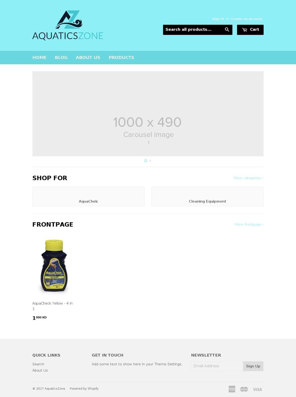 aquaticszone.com shopify website screenshot