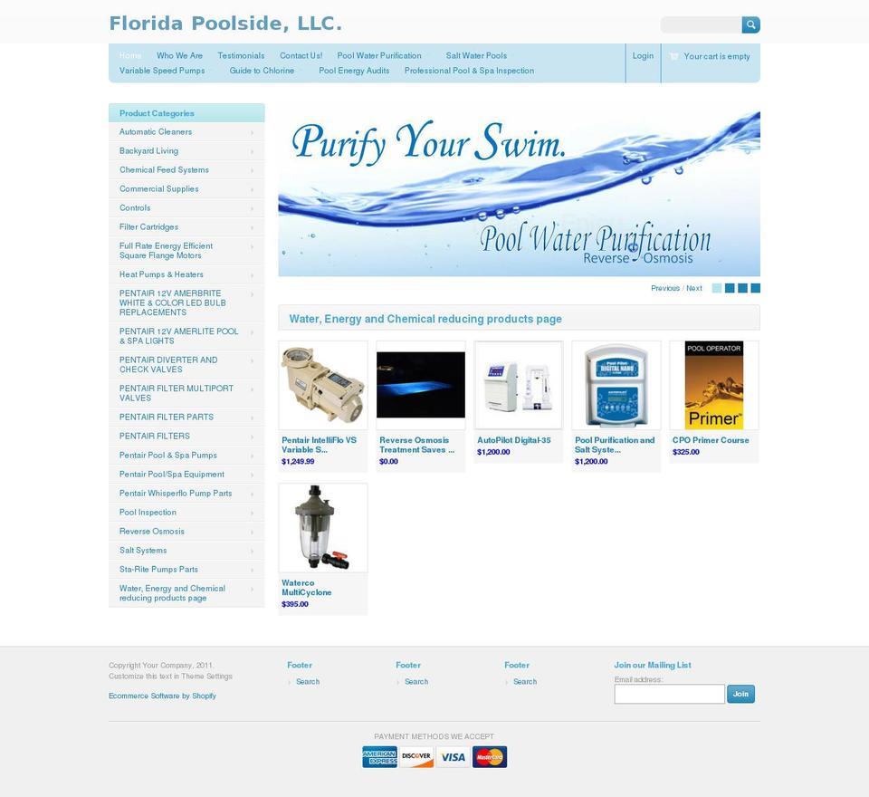 aquatiquepoolcare.com shopify website screenshot