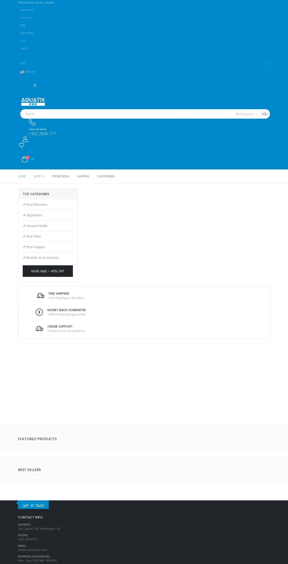 aquatixpro.com shopify website screenshot