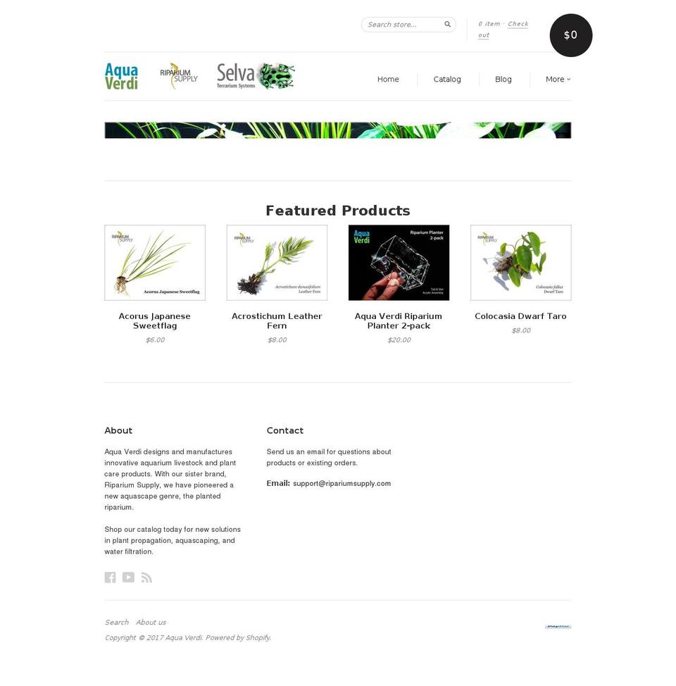 aquaverdi.com shopify website screenshot