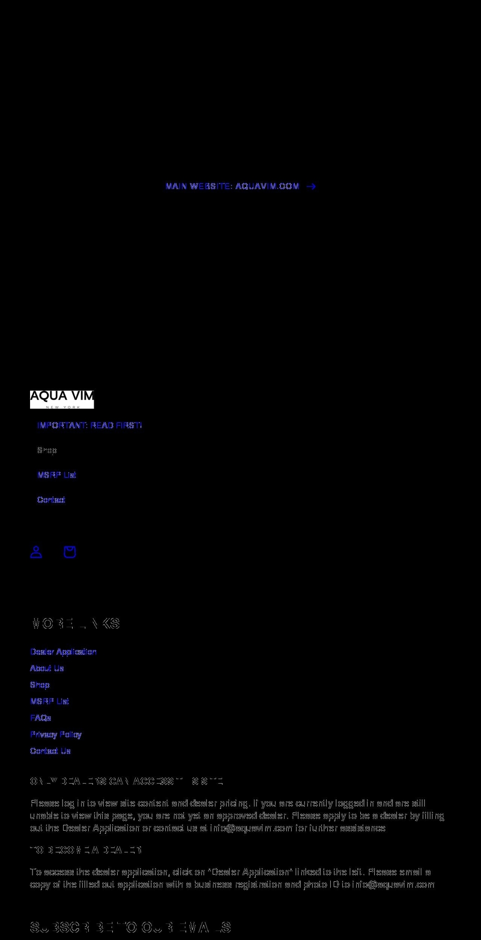 aquavimdealer.com shopify website screenshot