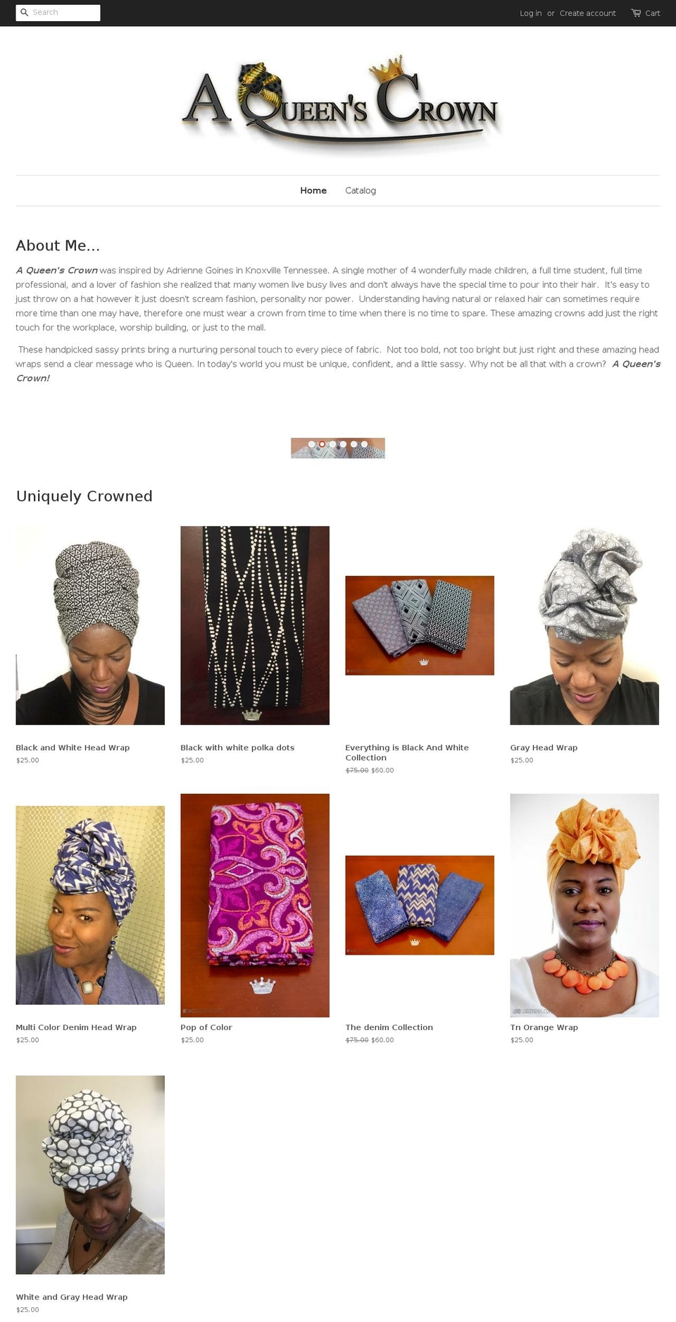 aqueenscrown.com shopify website screenshot