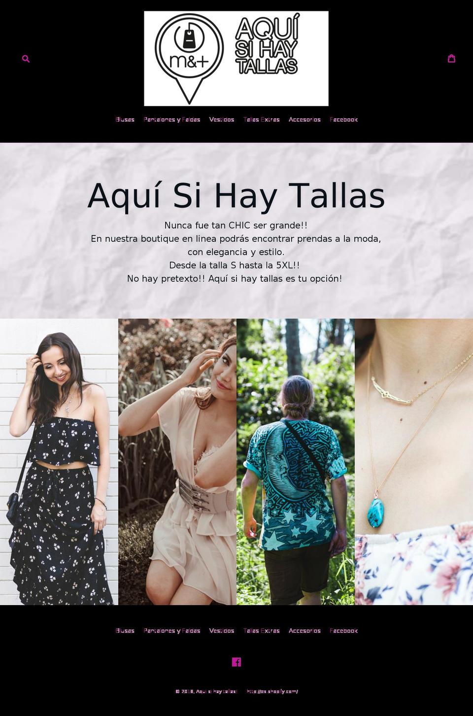 aquisihaytallas.com — Shopify storefront screenshot