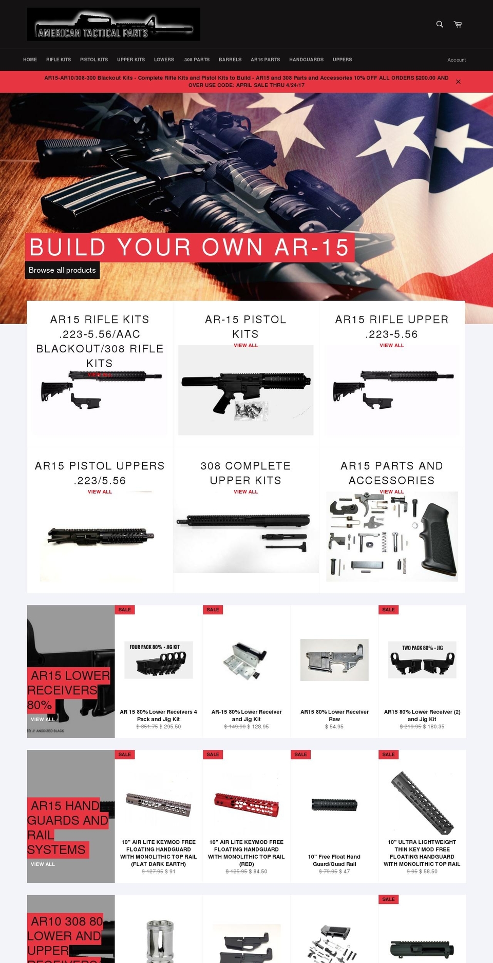 ar-15gunparts.com shopify website screenshot