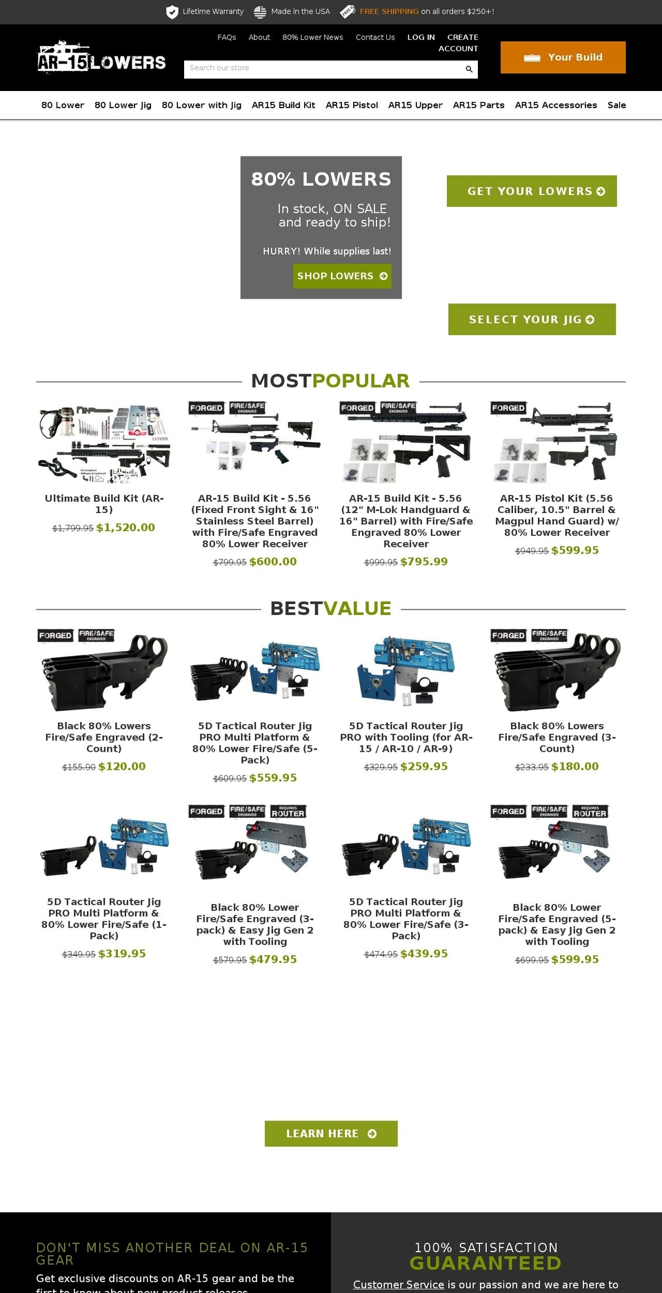 AR-15 Lower Receivers (Based On Timber V2.2.2) Shopify theme site example ar-15lowerreceivers.com