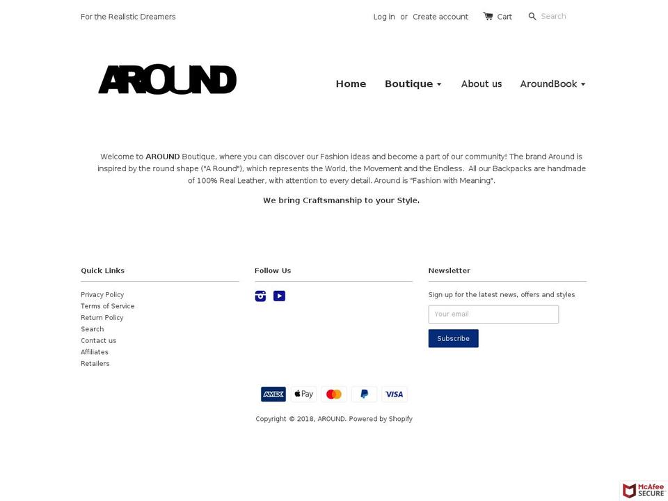 ar-ound.com shopify website screenshot