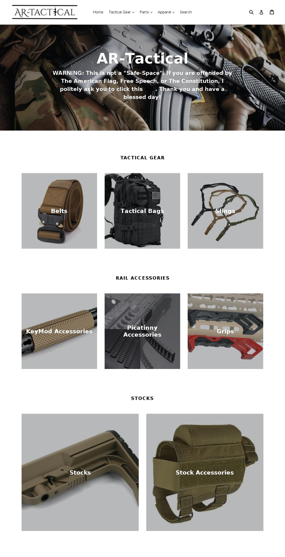 ar-tactical.com — Shopify storefront screenshot