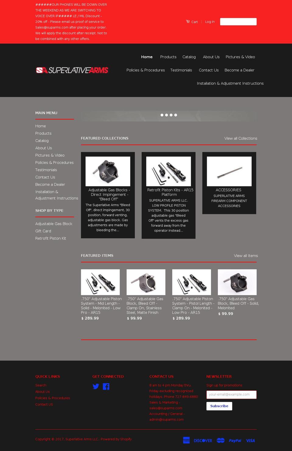 ar10gaspistonsystem.com shopify website screenshot