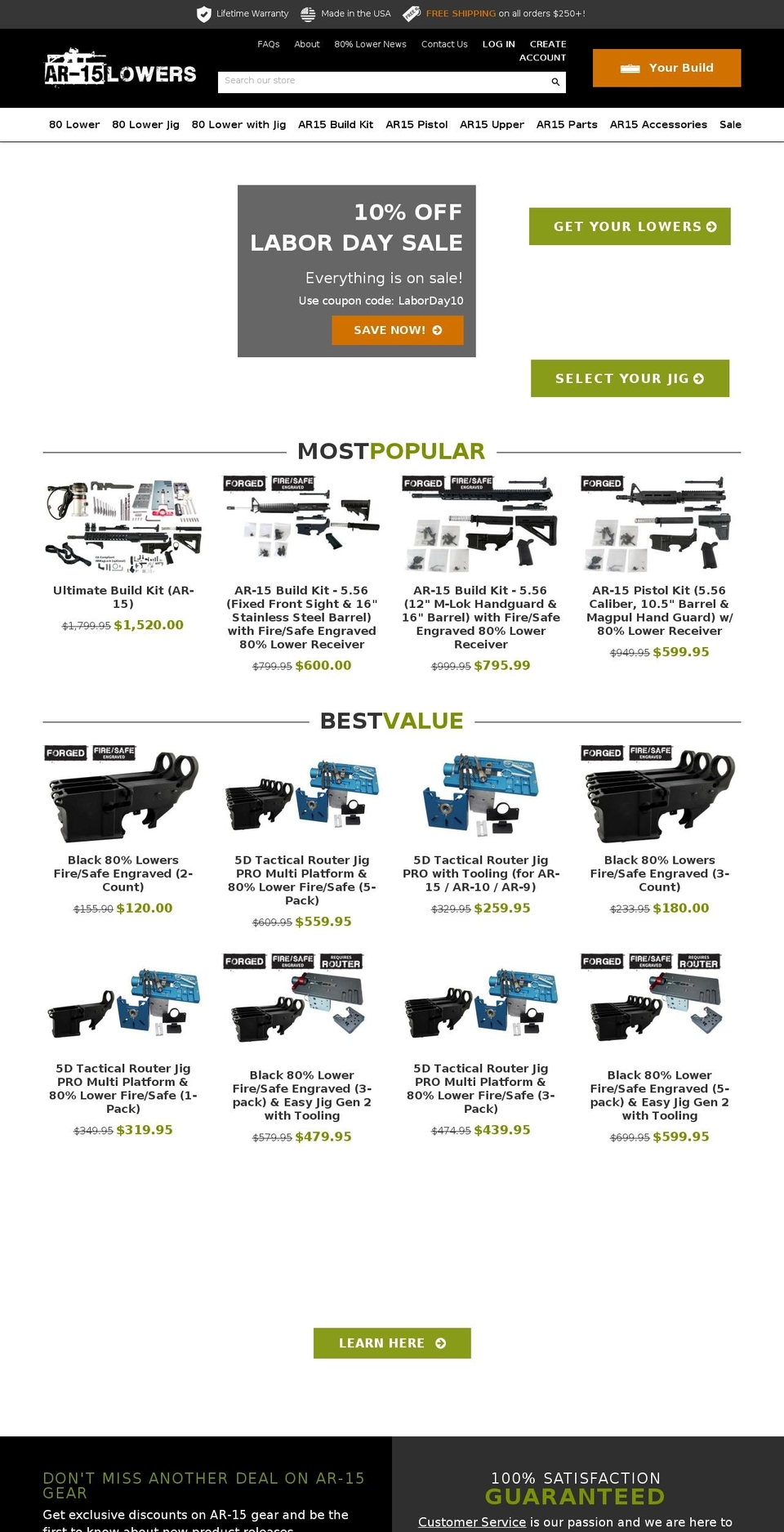AR-15 Lower Receivers (Based On Timber V2.2.2) Shopify theme site example ar15partsnow.com