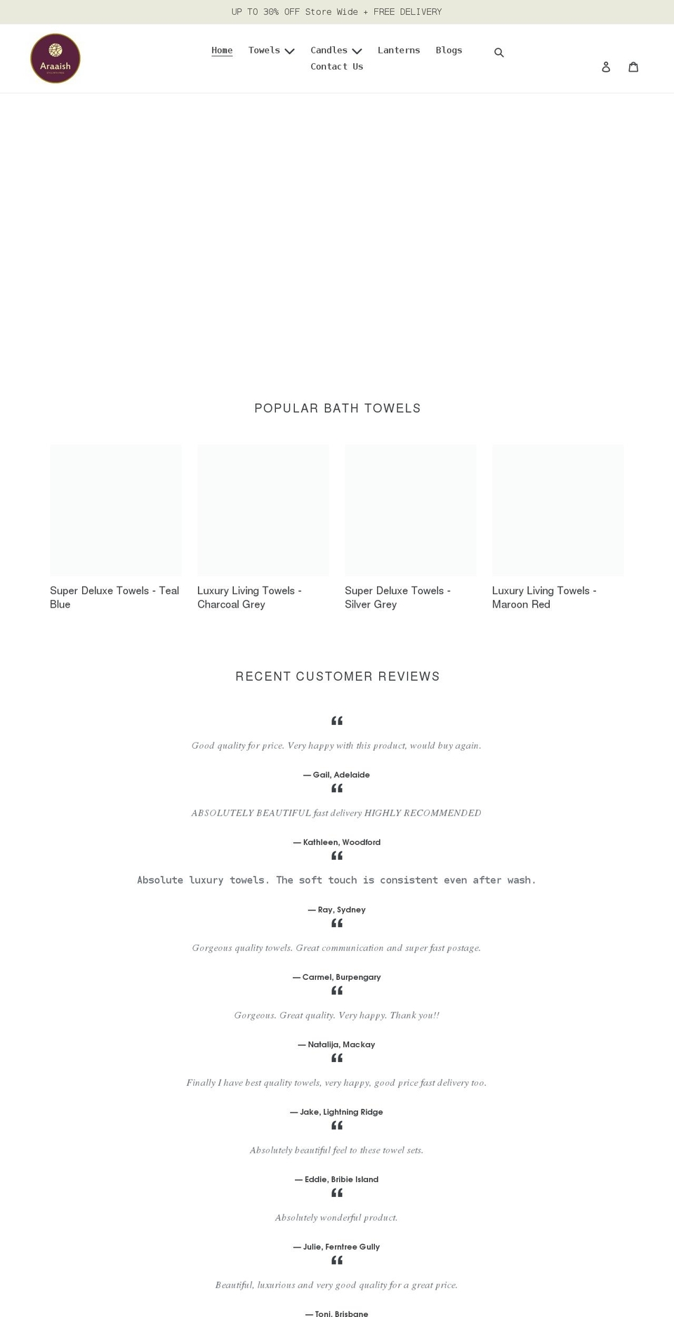 araaish.com.au shopify website screenshot