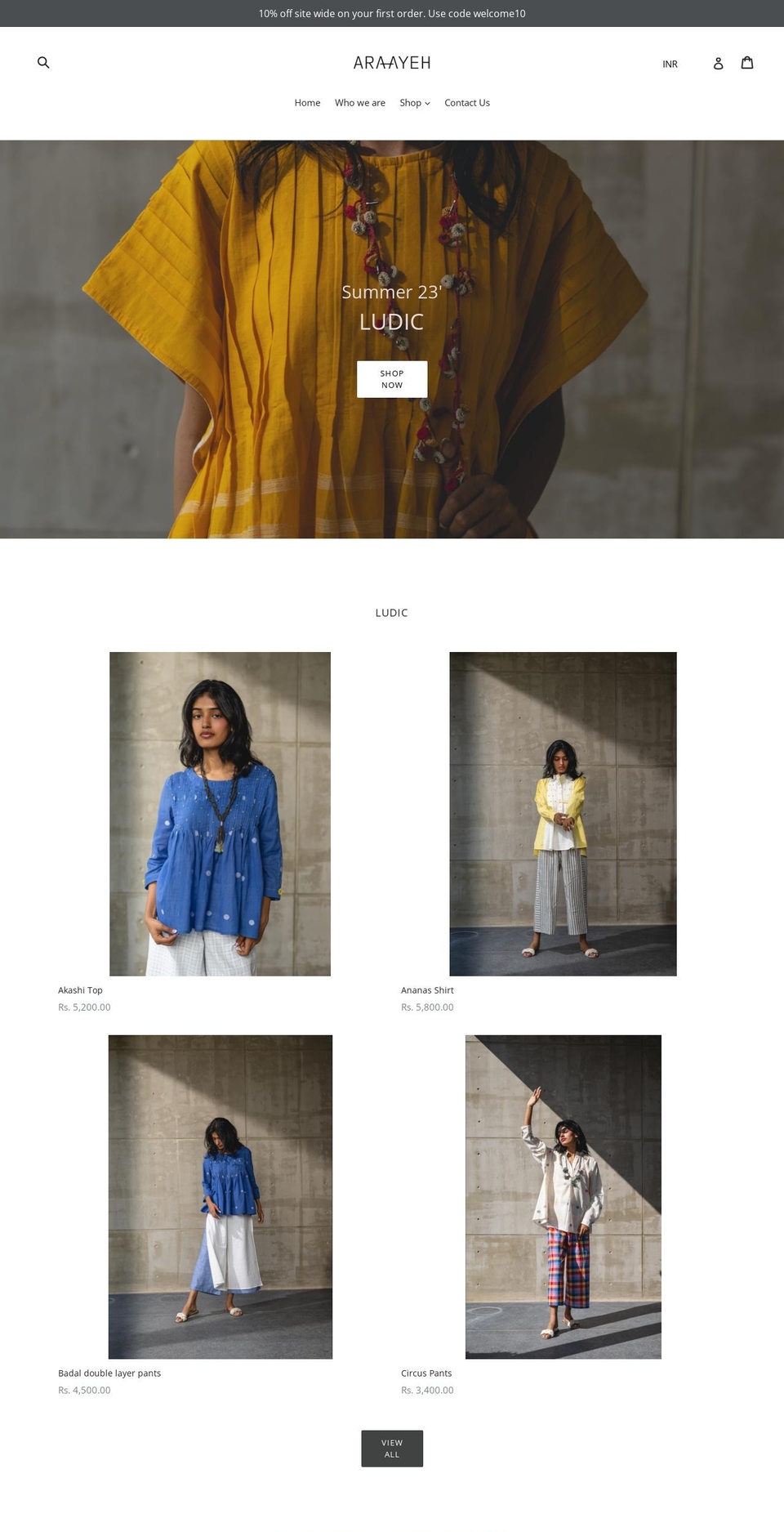 araayeh.com — Shopify storefront screenshot