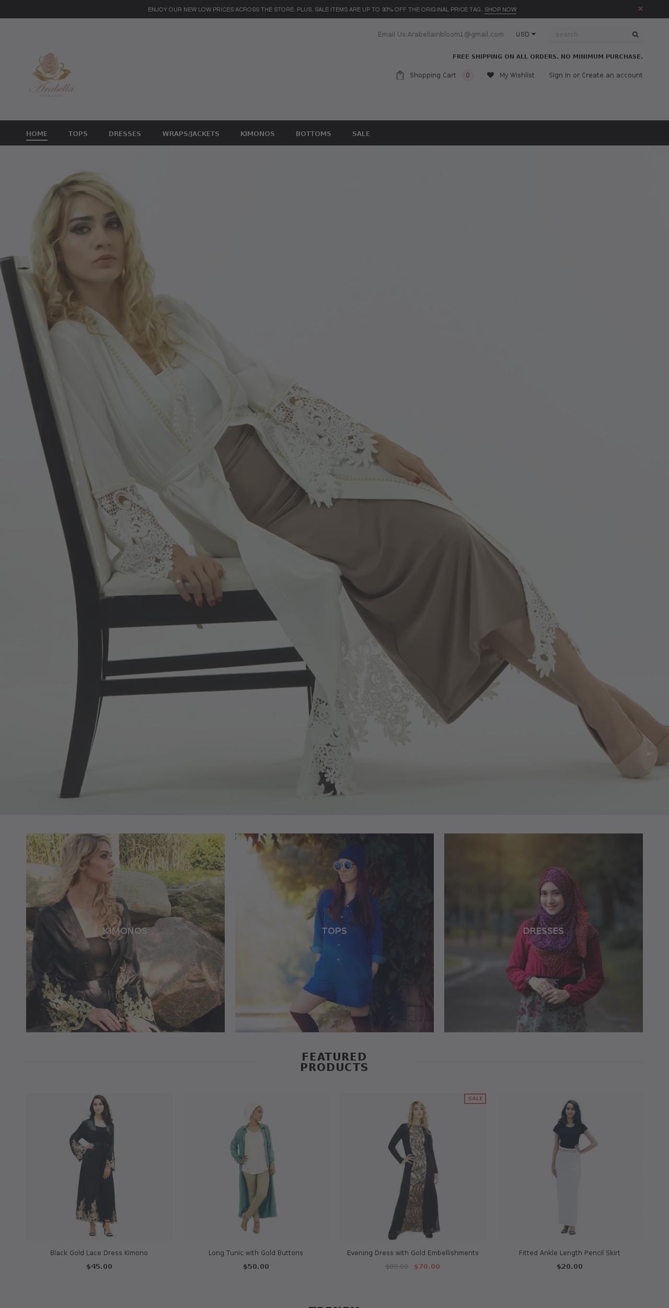 arabellainbloom.com — Shopify storefront screenshot