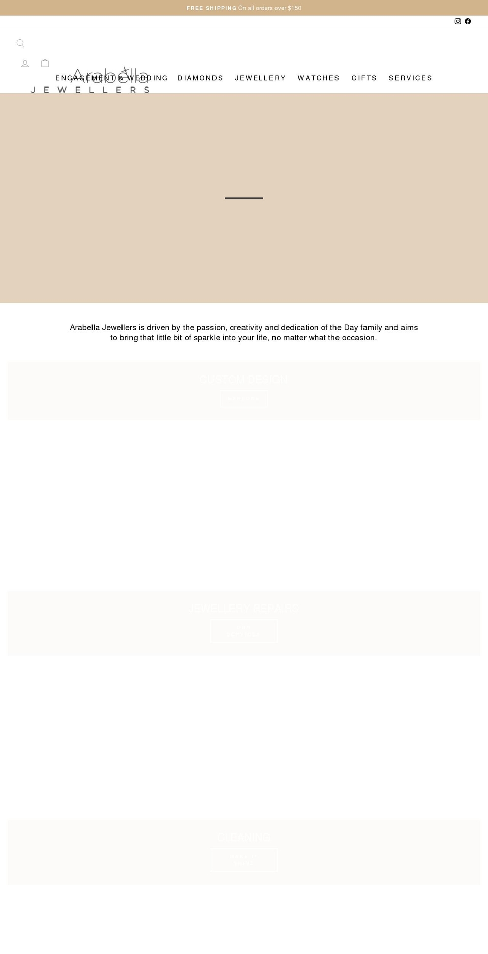 arabellajewellers.com.au shopify website screenshot