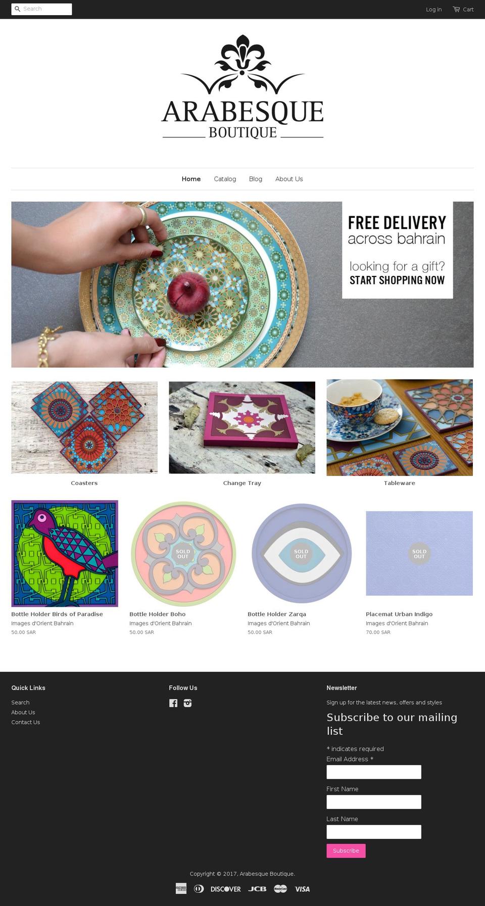 arabesque.boutique shopify website screenshot