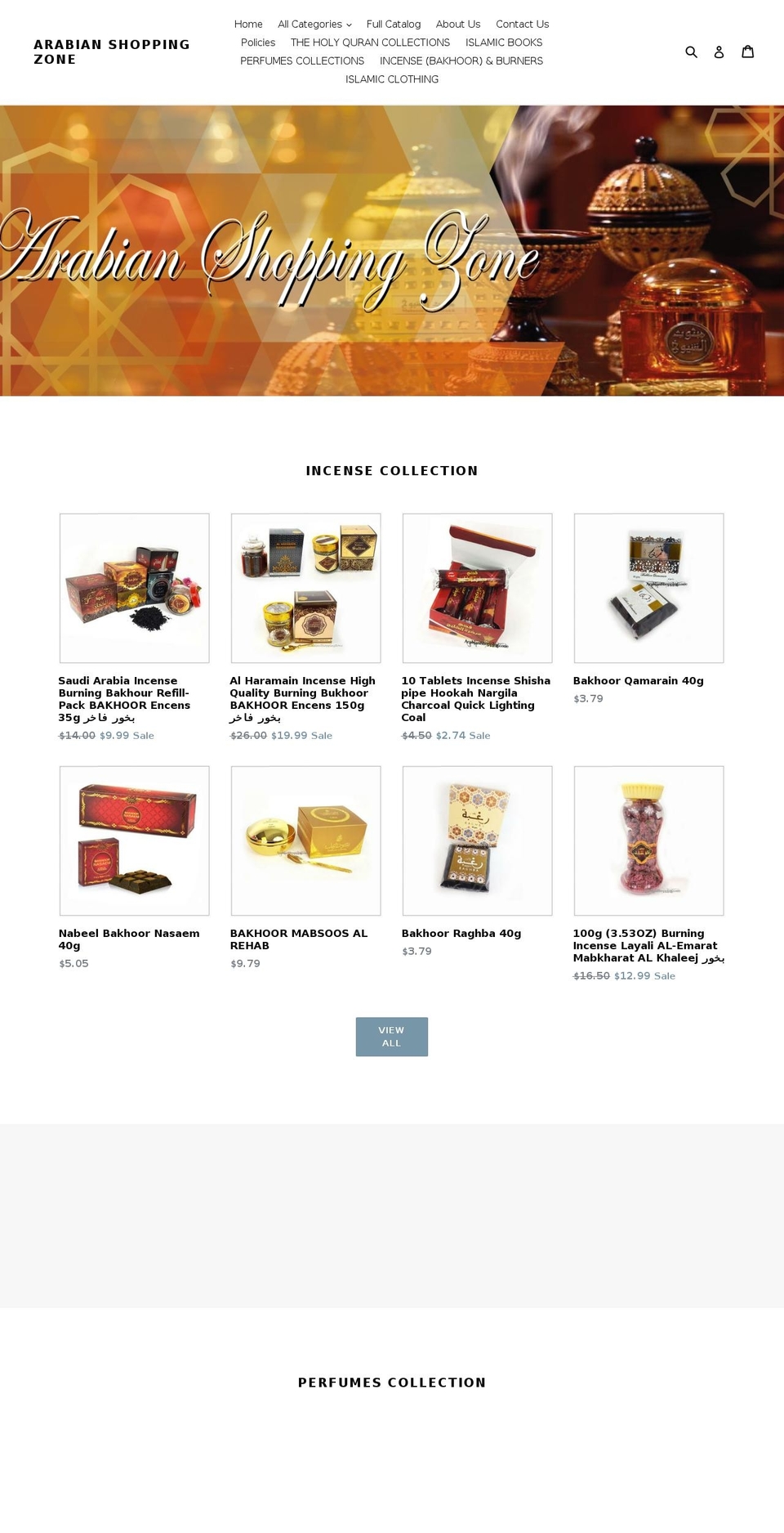 arabianshoppingzone.com shopify website screenshot