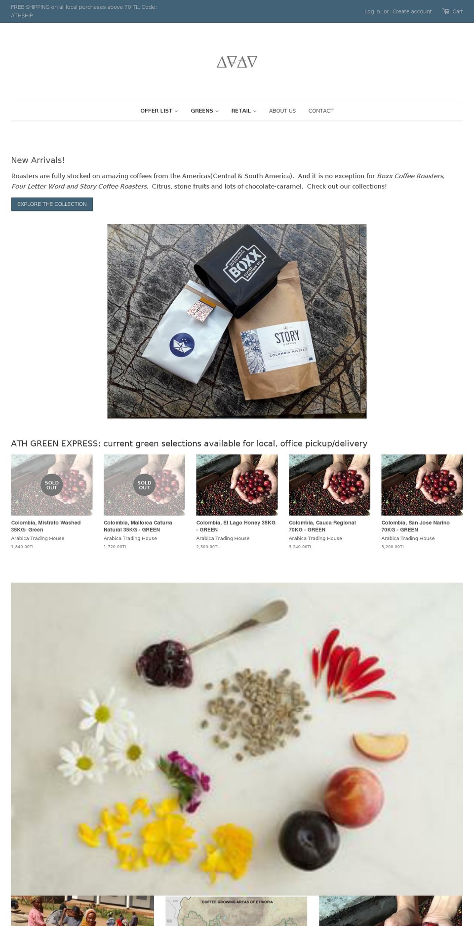 arabicatradinghouse.com shopify website screenshot