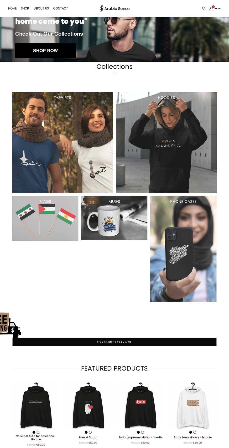 arabicsense.nl shopify website screenshot