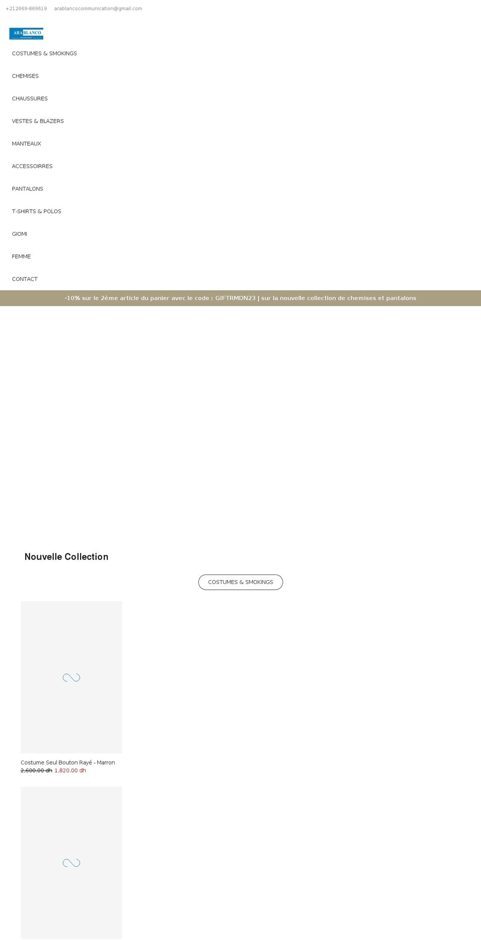 arablanco.com shopify website screenshot