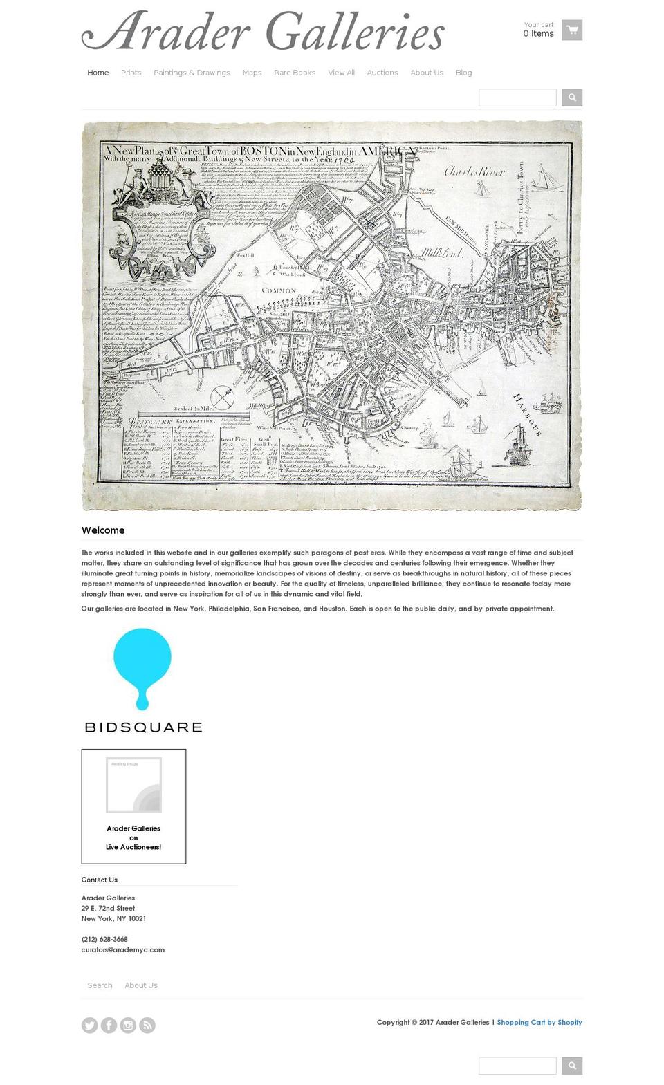 aradernyc.com shopify website screenshot