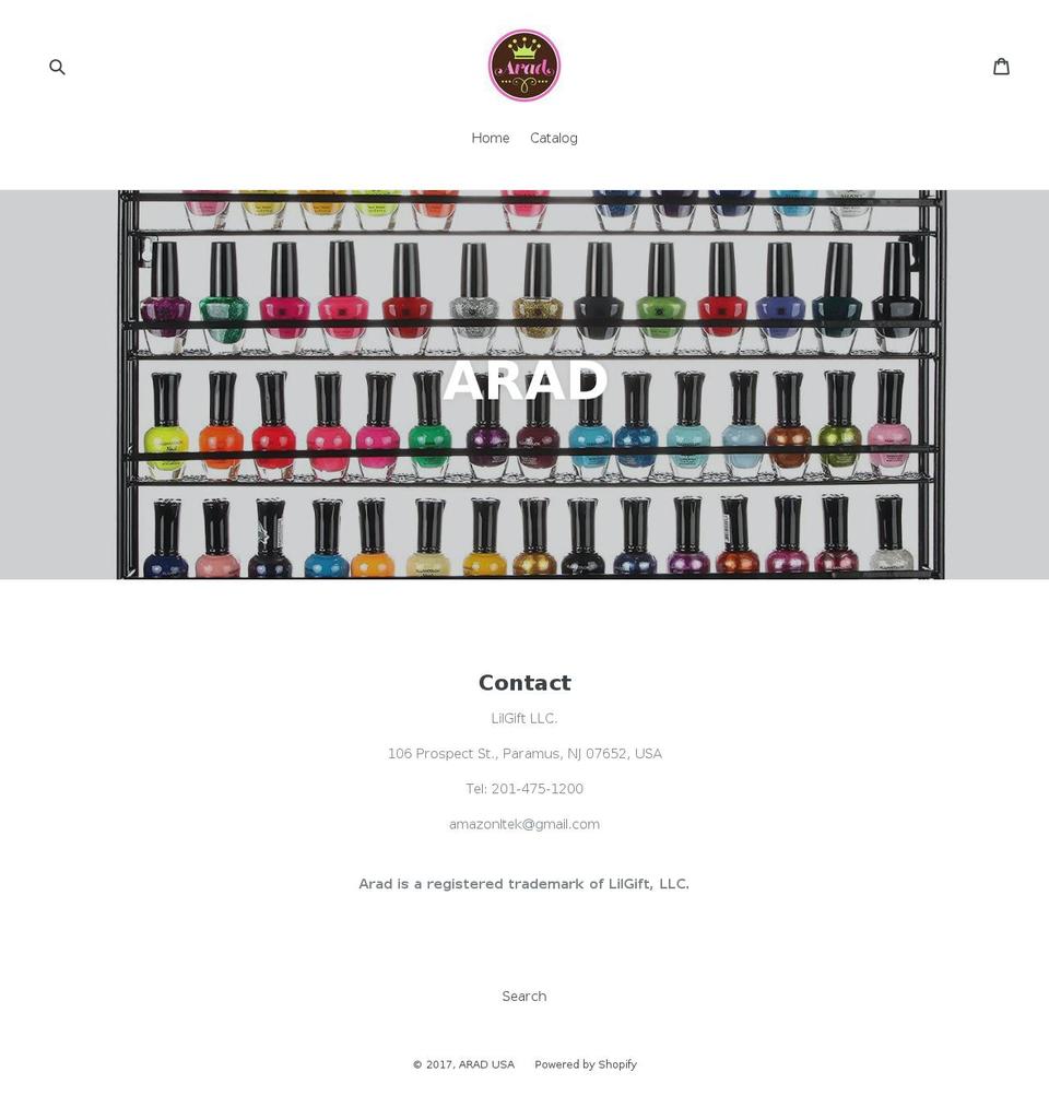 aradusa.com shopify website screenshot