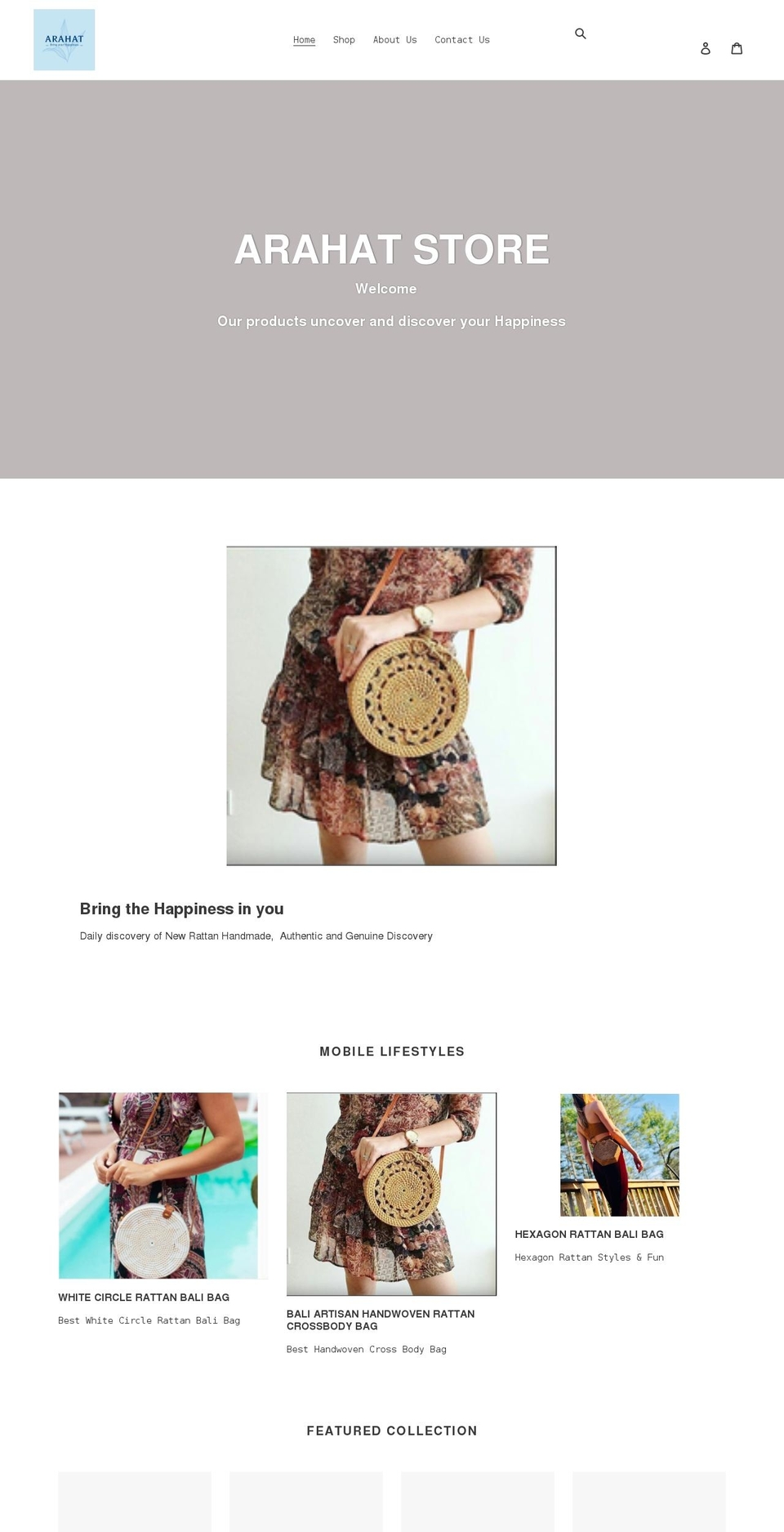 arahatstore.com shopify website screenshot