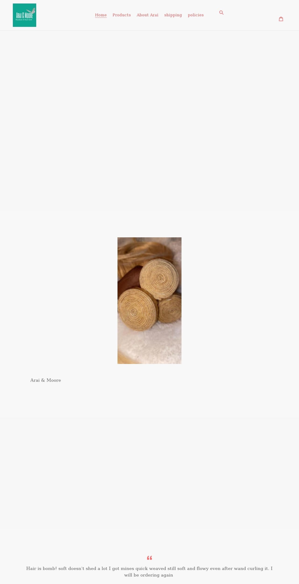 araiandmoore.com shopify website screenshot