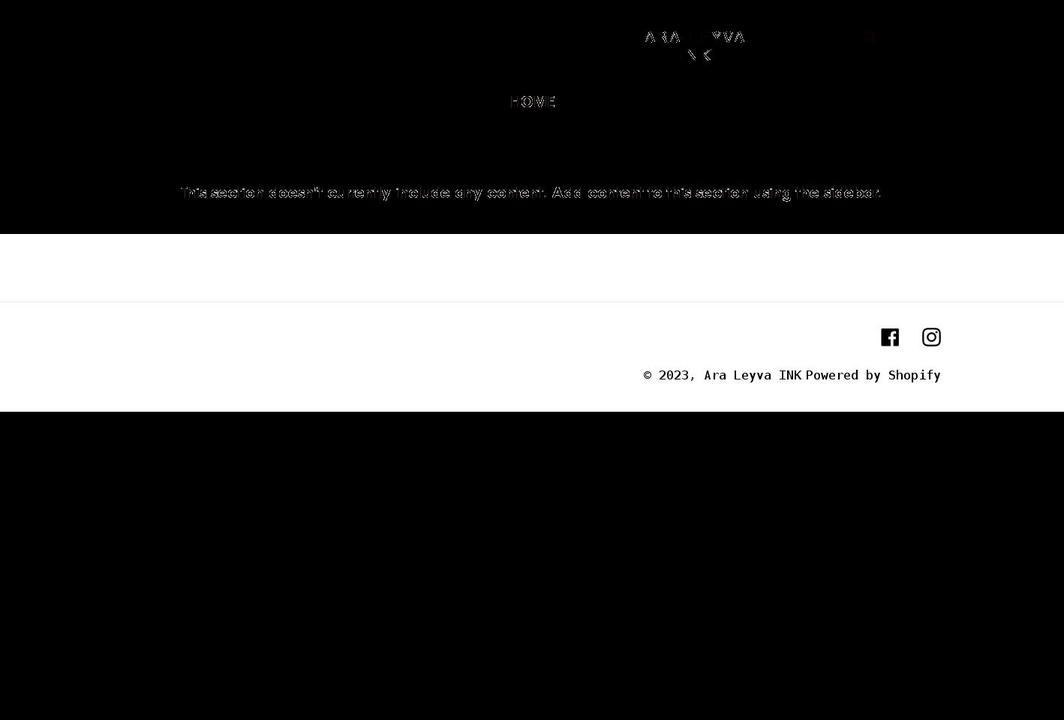 araleyvaink.com shopify website screenshot