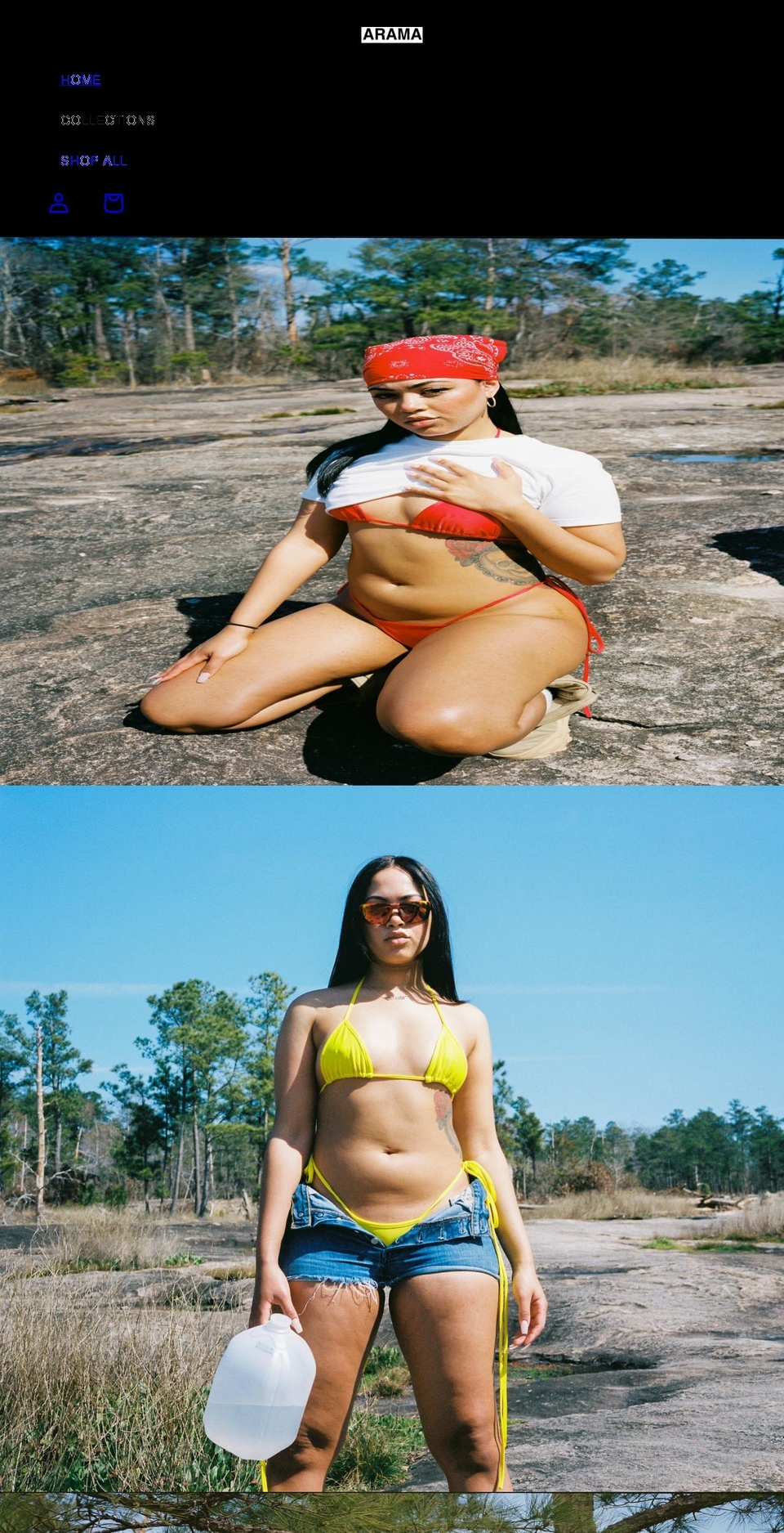 aramacollections.com shopify website screenshot