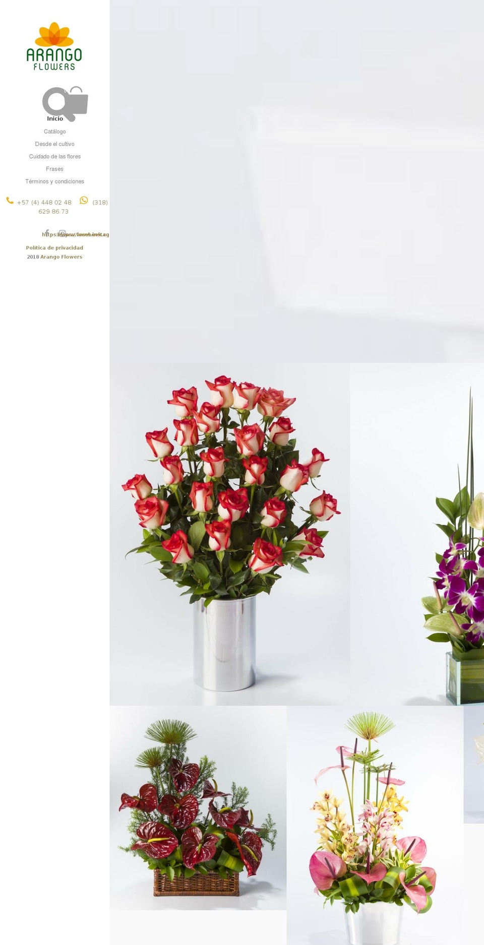 arangoflowers.com shopify website screenshot