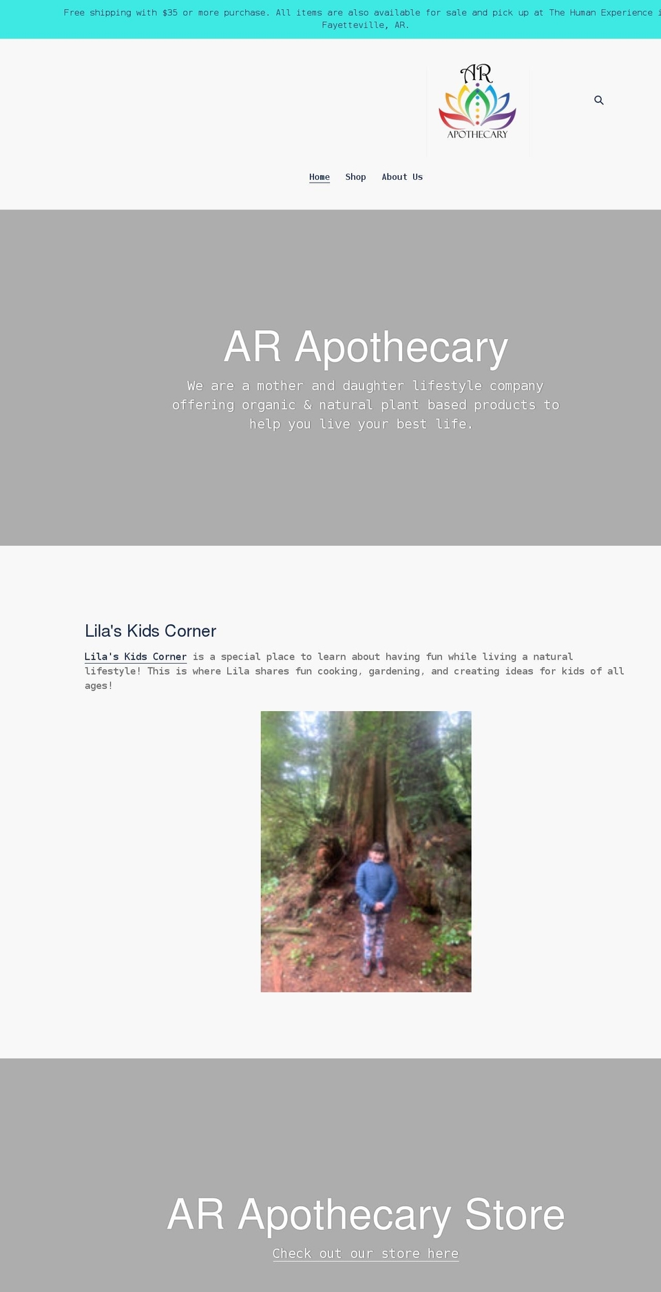 arapothecary.com shopify website screenshot
