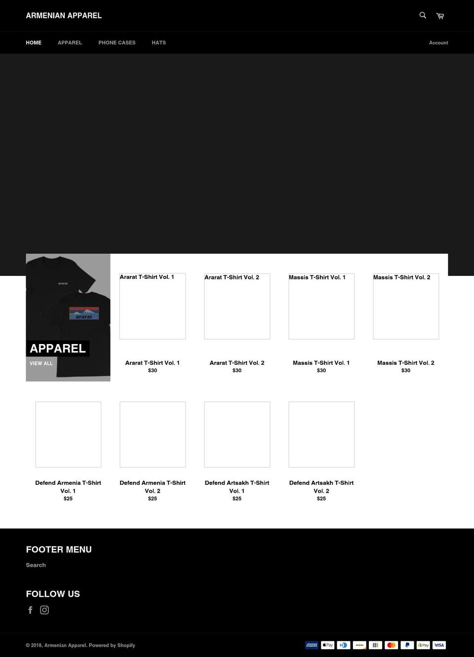 araratclothing.com — Shopify storefront screenshot