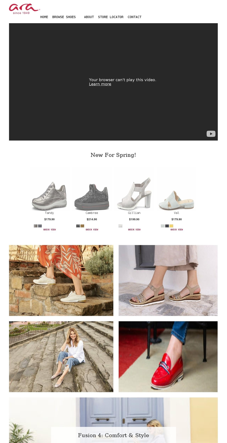 arashoescanada.com shopify website screenshot