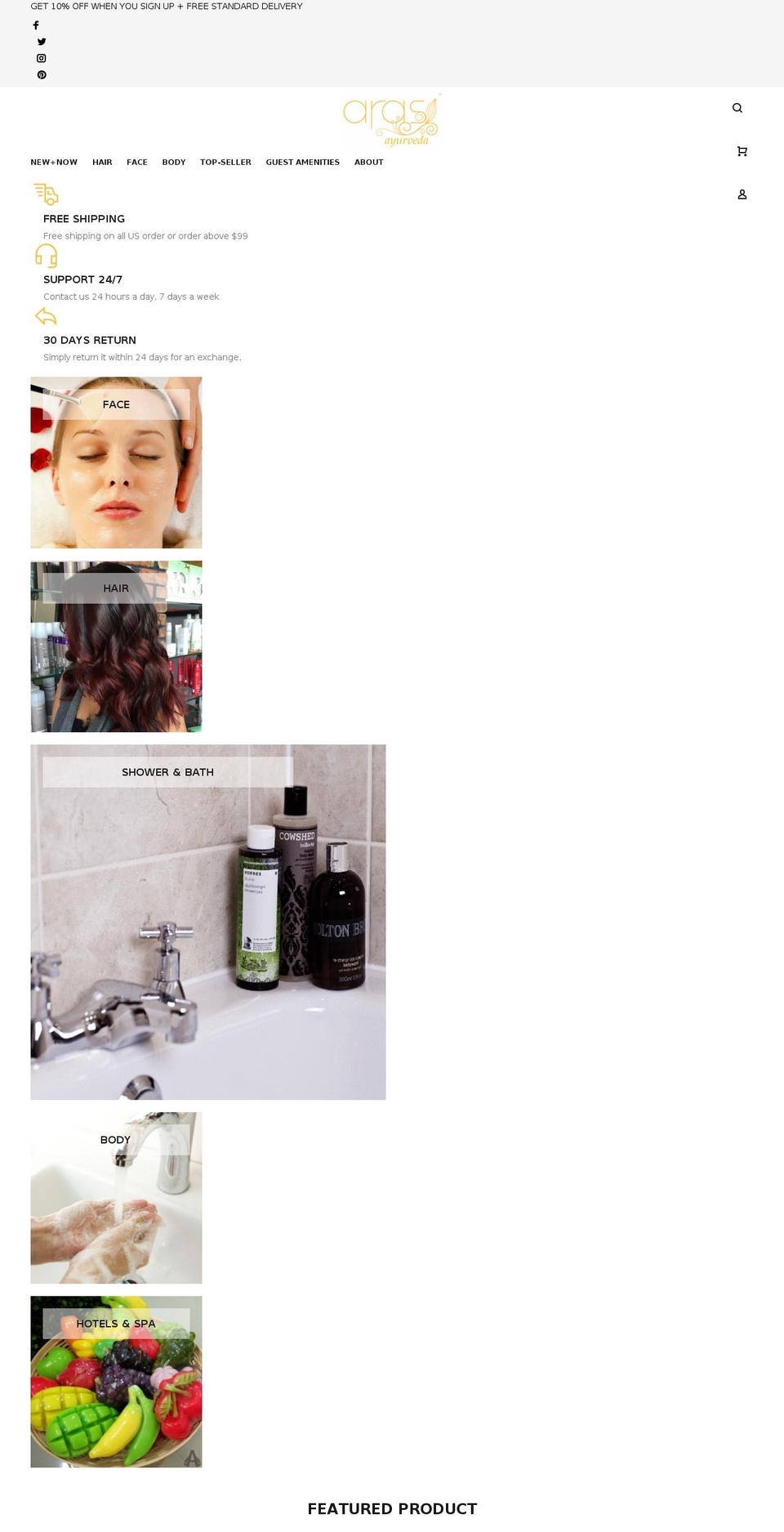 arasorganics.com — Shopify storefront screenshot