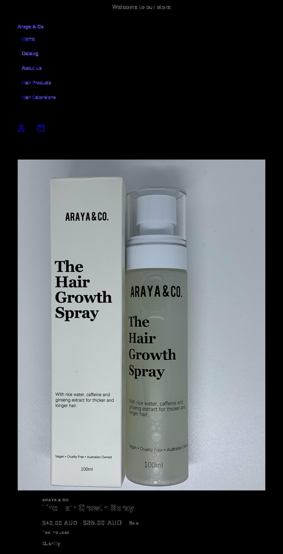 arayaandco.com shopify website screenshot