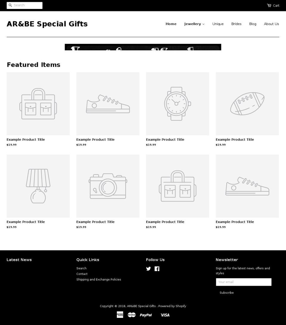 arbegifts.com — Shopify storefront screenshot