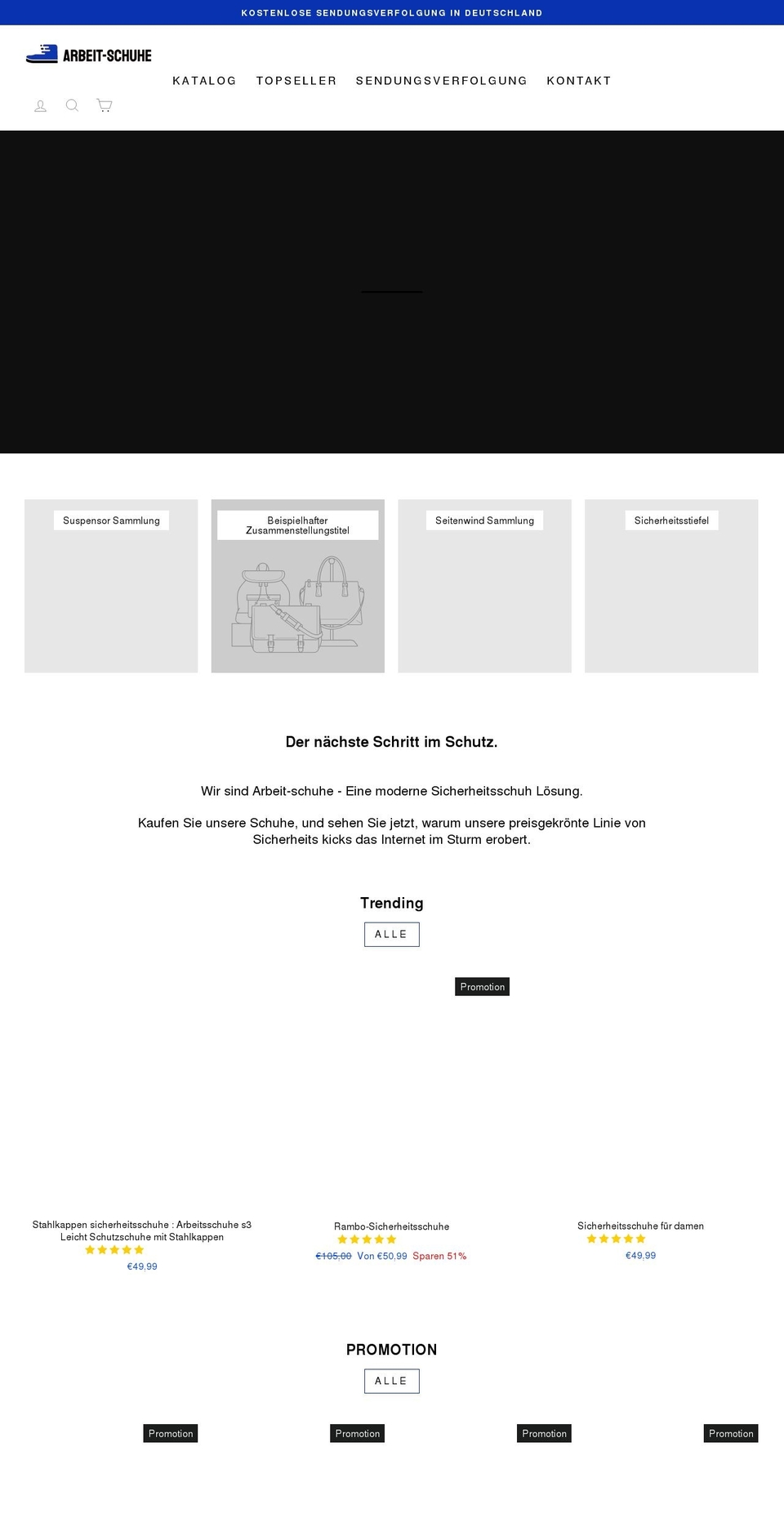 arbeit-schuhe.de shopify website screenshot