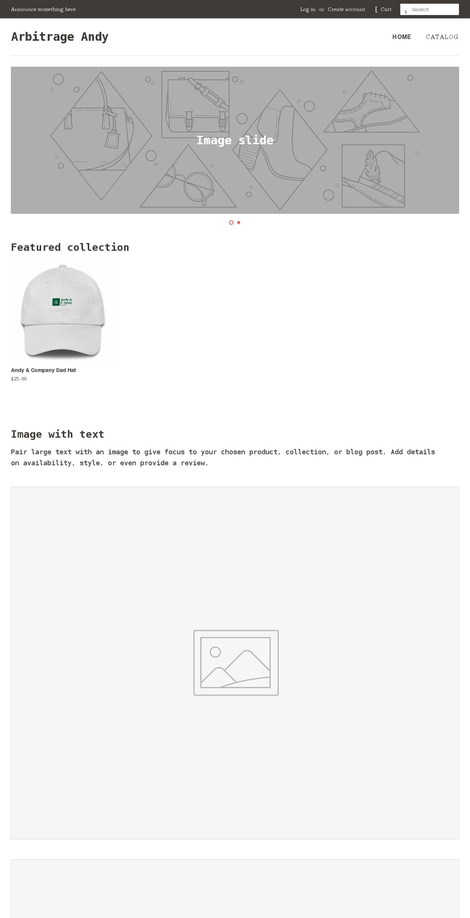 arbitrageandy.shop shopify website screenshot