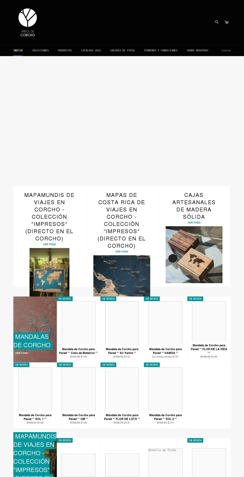 arboldecorcho.com — Shopify storefront screenshot