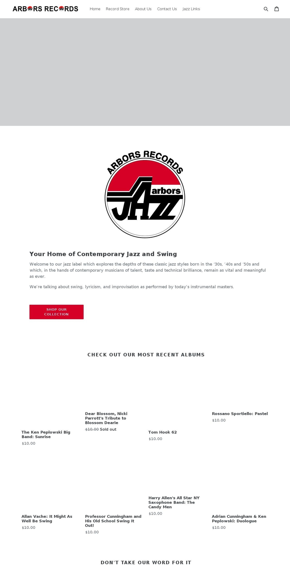 arborsrecords.com shopify website screenshot