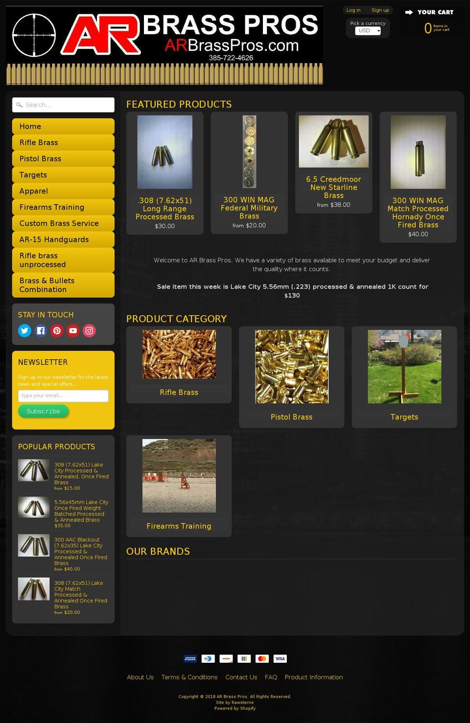 arbrasspros.com — Shopify storefront screenshot