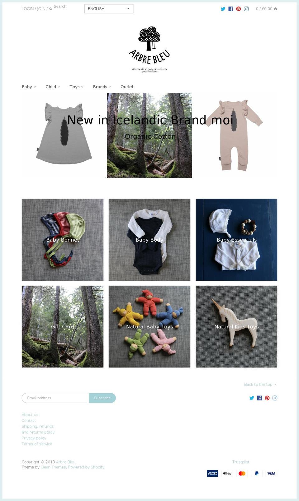 arbrebleu.com — Shopify storefront screenshot