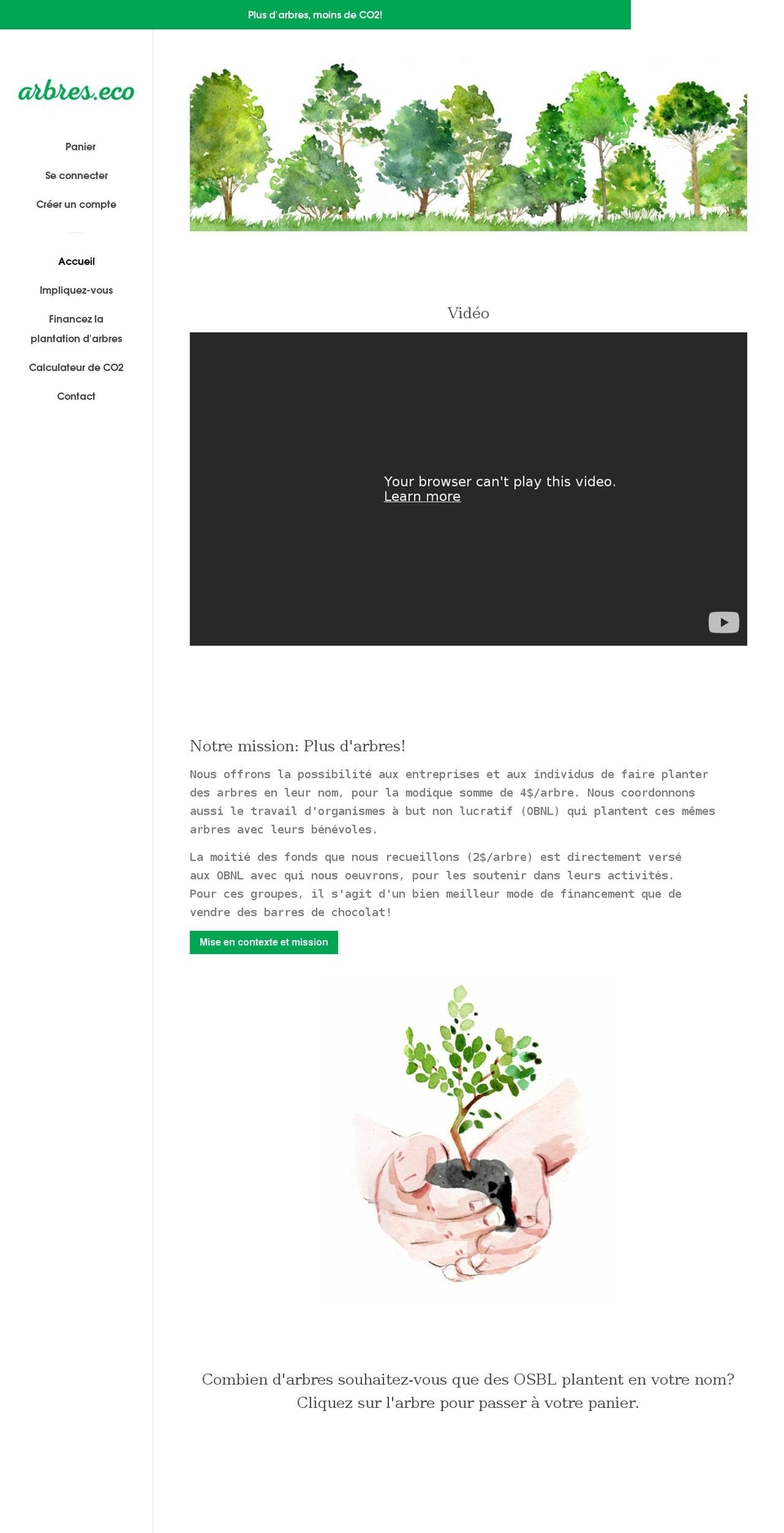 arbres.eco shopify website screenshot