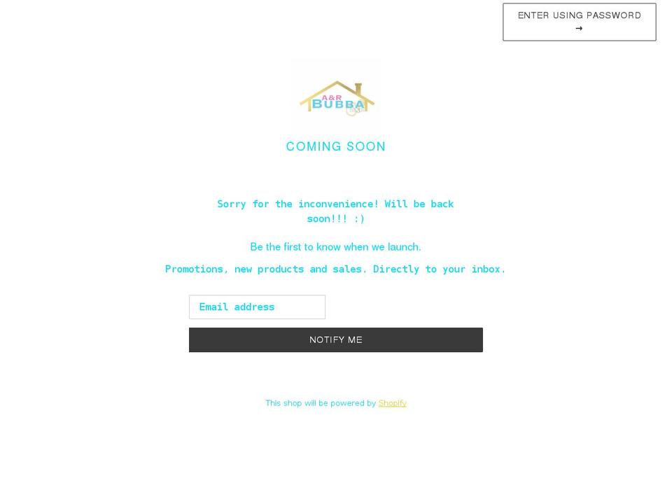 arbubbabear.com shopify website screenshot