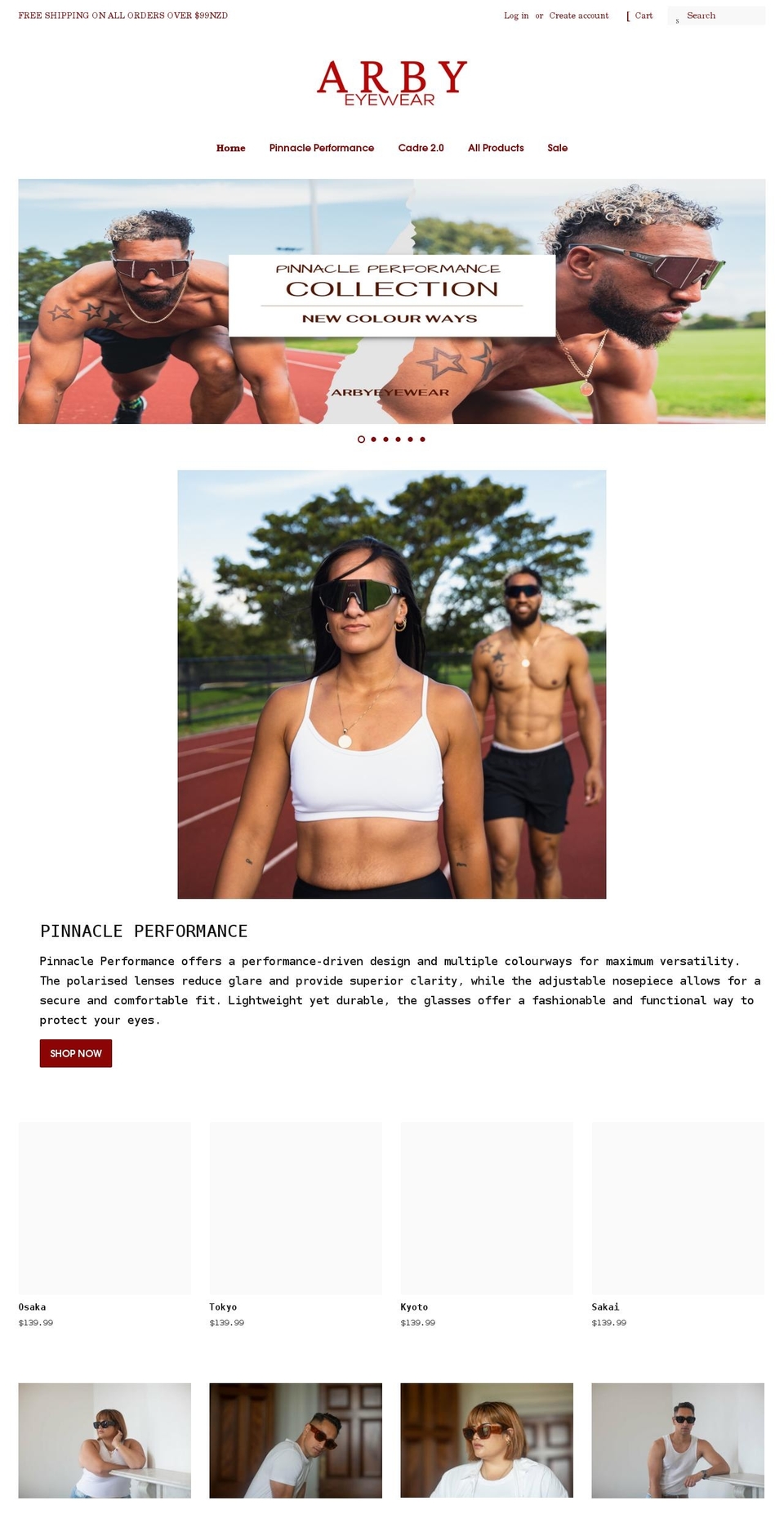 arbyeyewear.com shopify website screenshot