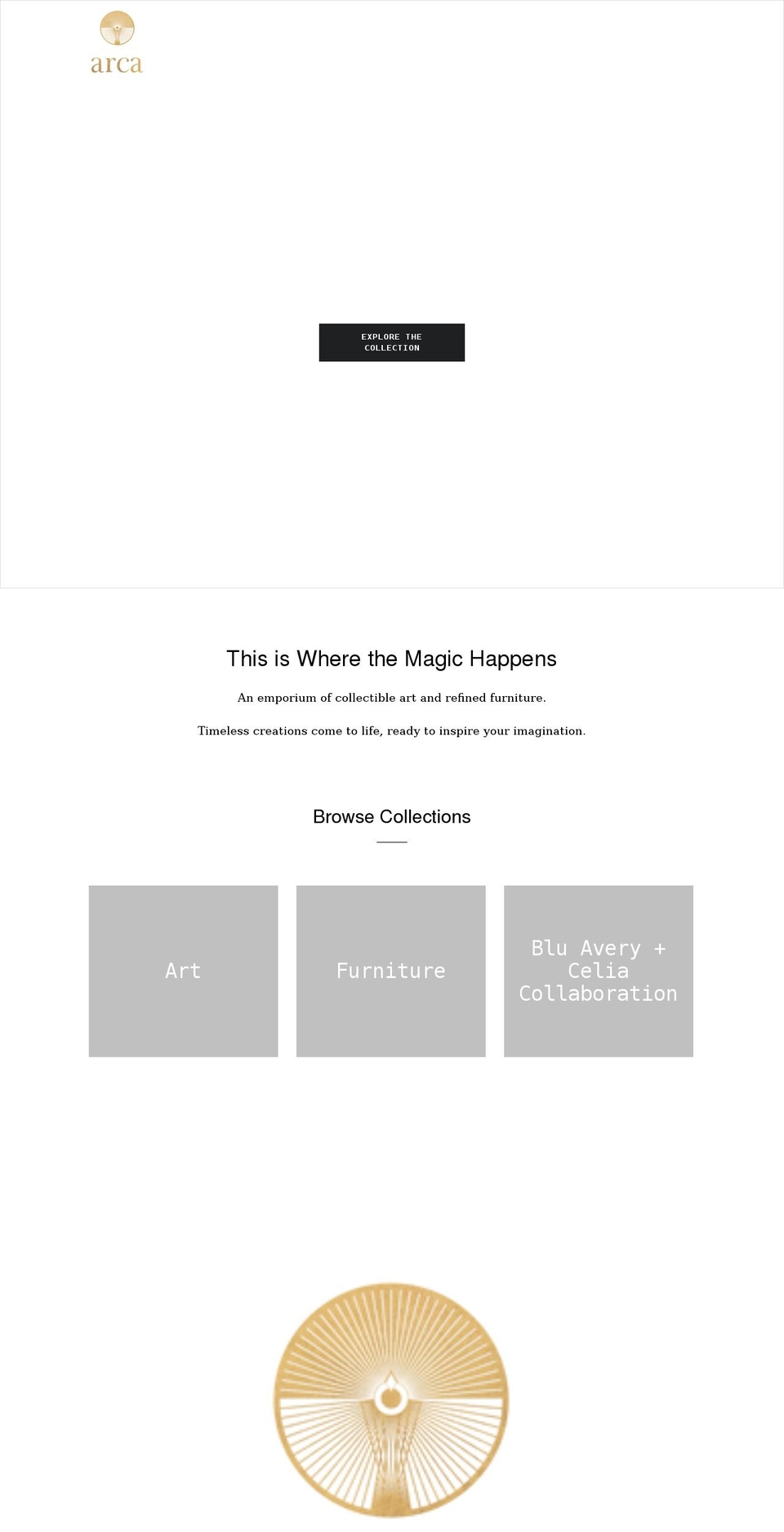 arcaart.com shopify website screenshot