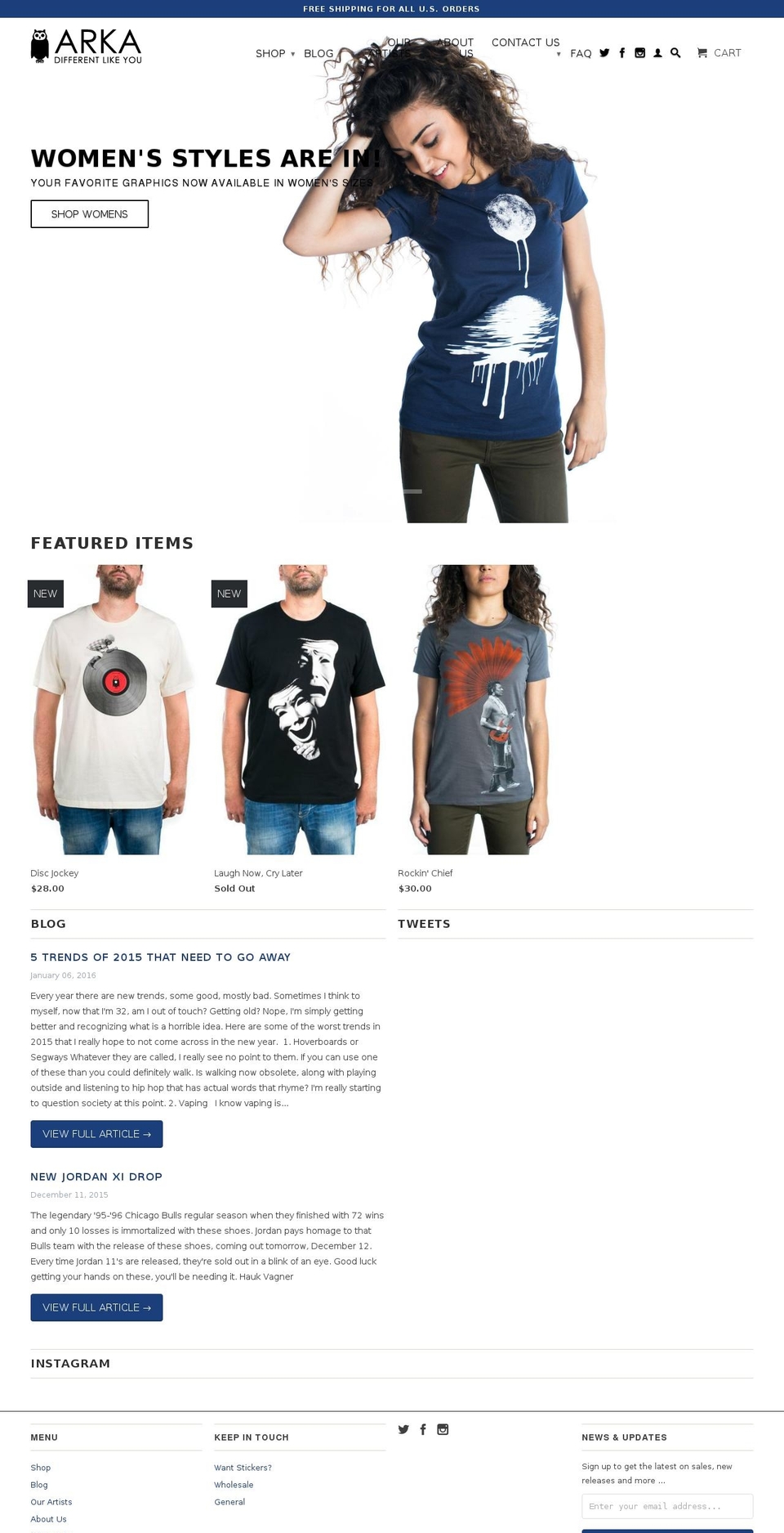 arcaclothing.com shopify website screenshot