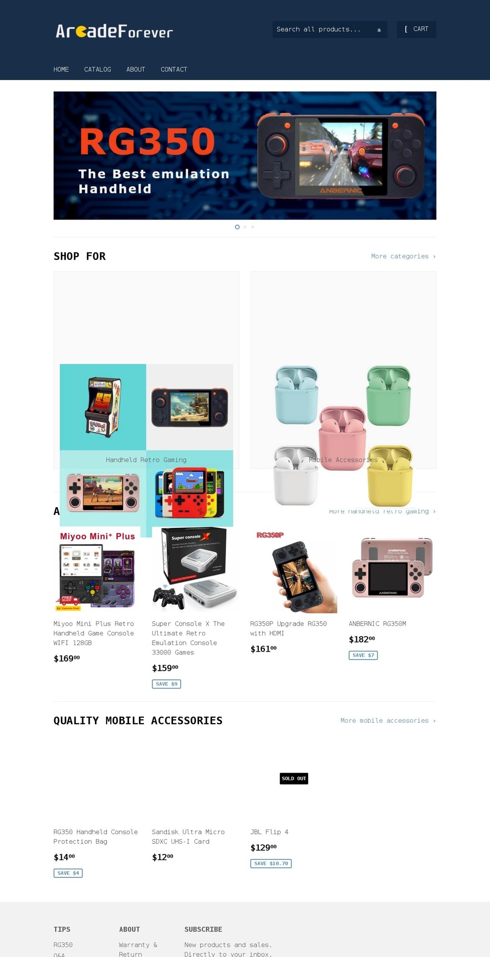 arcadeforever.com shopify website screenshot