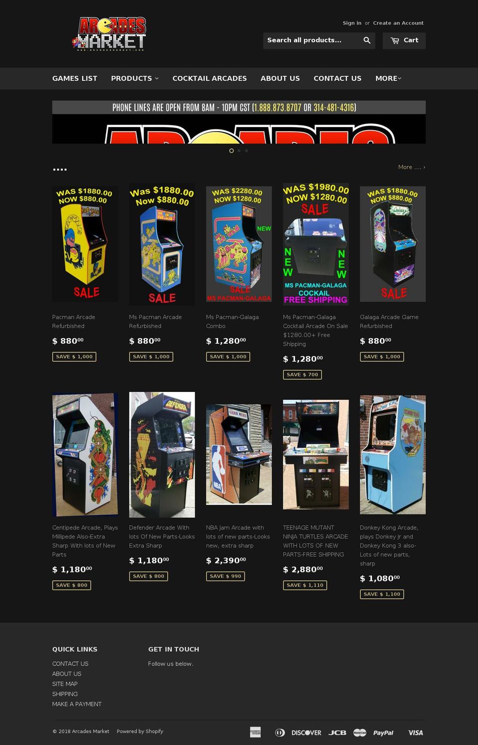 arcademarket.com — Shopify storefront screenshot