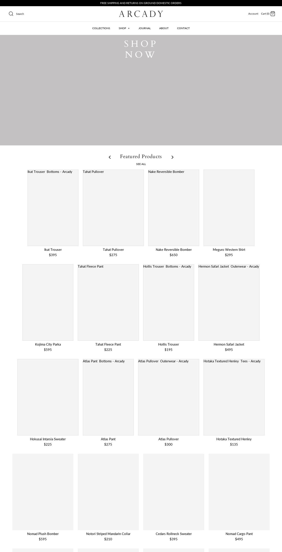 arcady.net shopify website screenshot