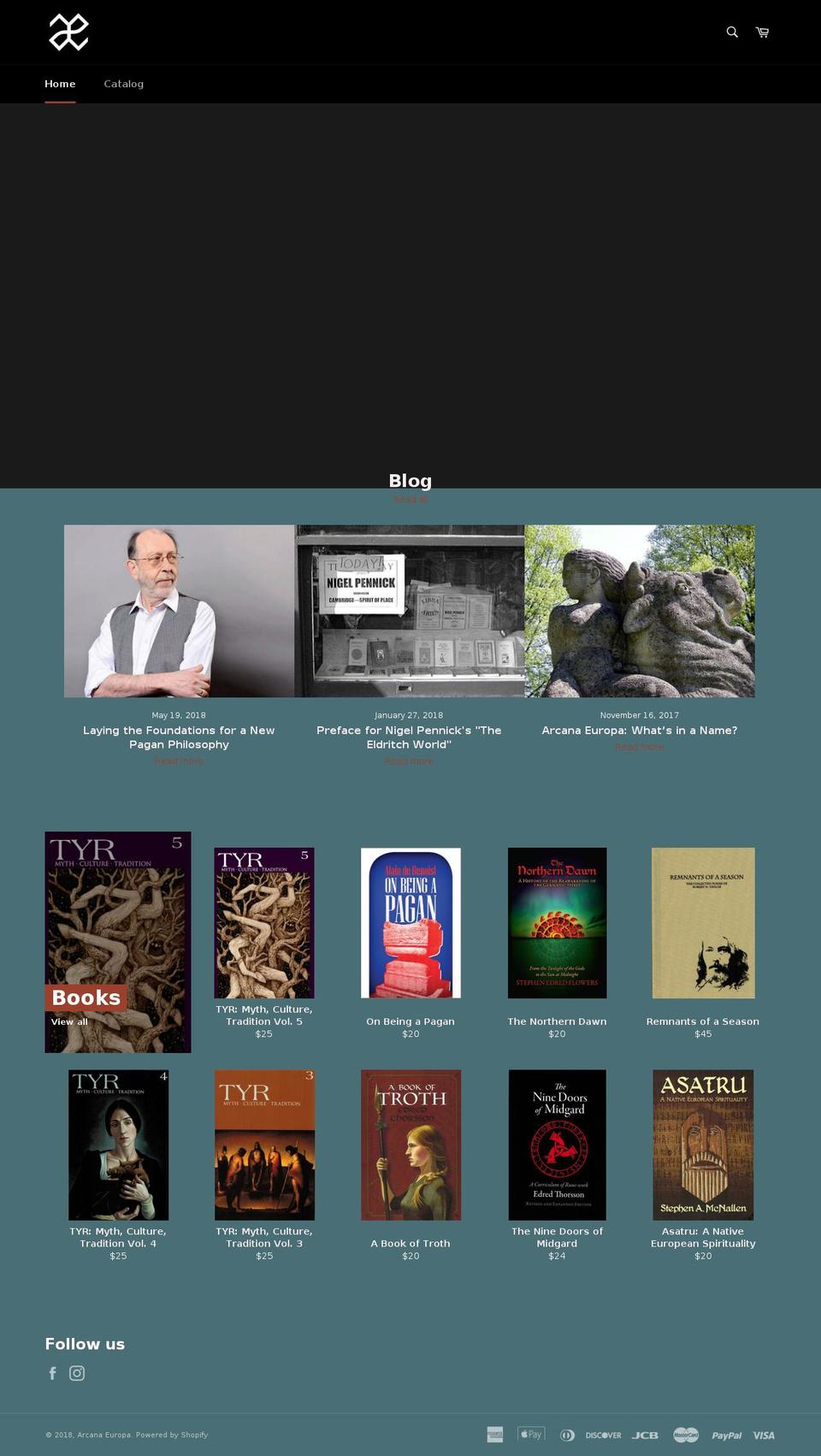 arcanaeuropamedia.com shopify website screenshot